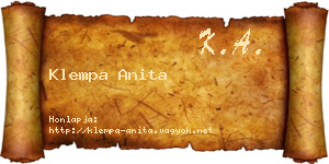 Klempa Anita névjegykártya